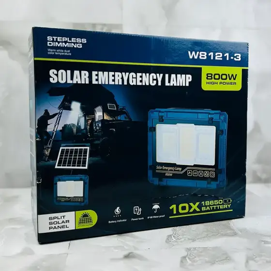 چراغ پروژکتور شارژی خورشیدی 800 وات مدل W8121-3