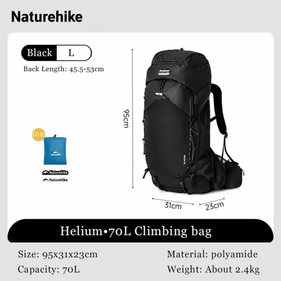 کوله پشتی 70 لیتر نیچرهایک مدل CNK2450XB014 سری Helium 70