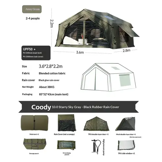 چادر بادی 2-4 نفره Coody مدل 10.0